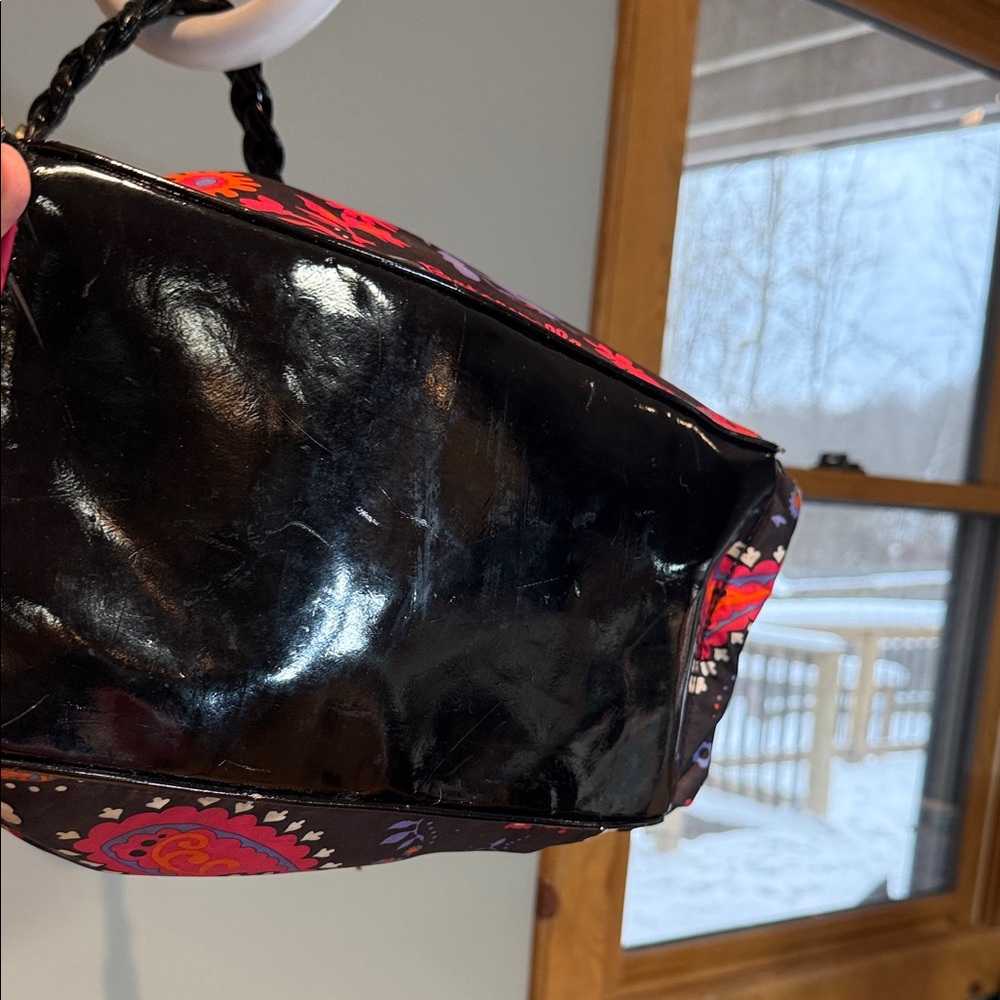 Betsyville Floral Paisley Shoulder Bag - Black and Pink - Picture 7 of 13